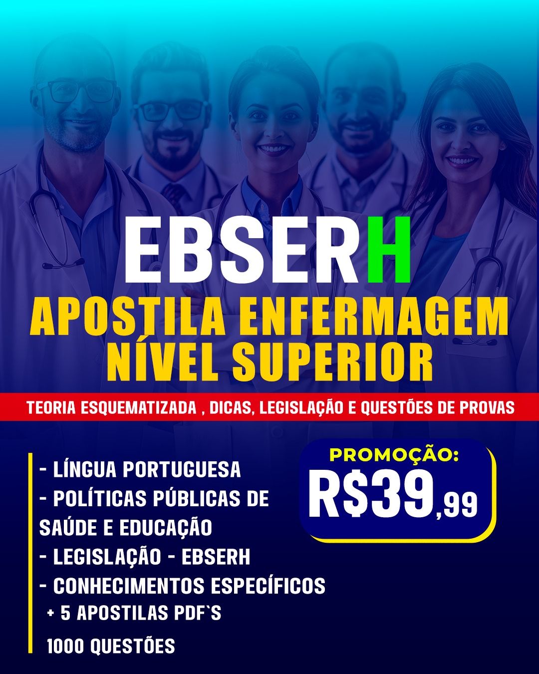 Apostila Nível Superior Enfermagem EBSERH 2025 – Sua Aprovação Começa Aqui! pdflivro.com.br