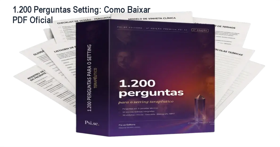 Capa do manual 1.200 Perguntas para o Setting Terapêutico em PDF oficial