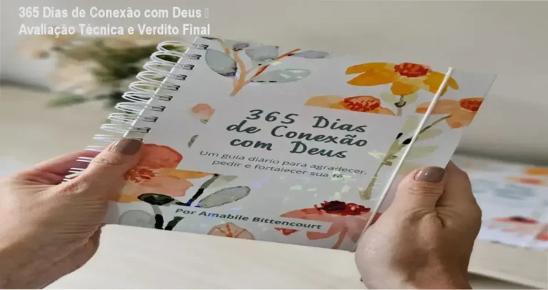 Capa do livro 365 Dias de Conexão com Deus, mostrando a edição física e frases inspiradoras na capa.