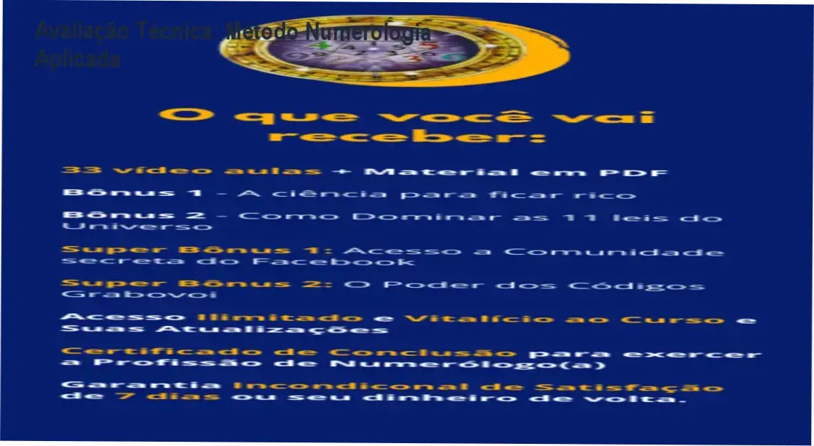 Guia explicativo sobre o produto digital Método Numerologia Aplicada