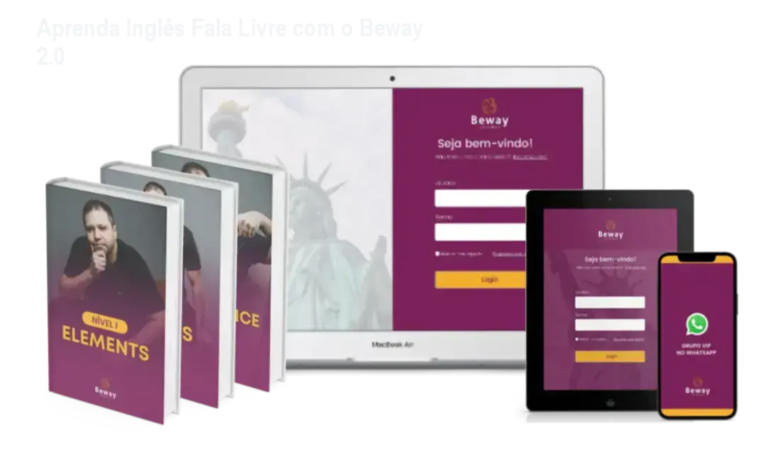 Curso Beway 2.0 de inglês com método completo, clique aqui para acessar