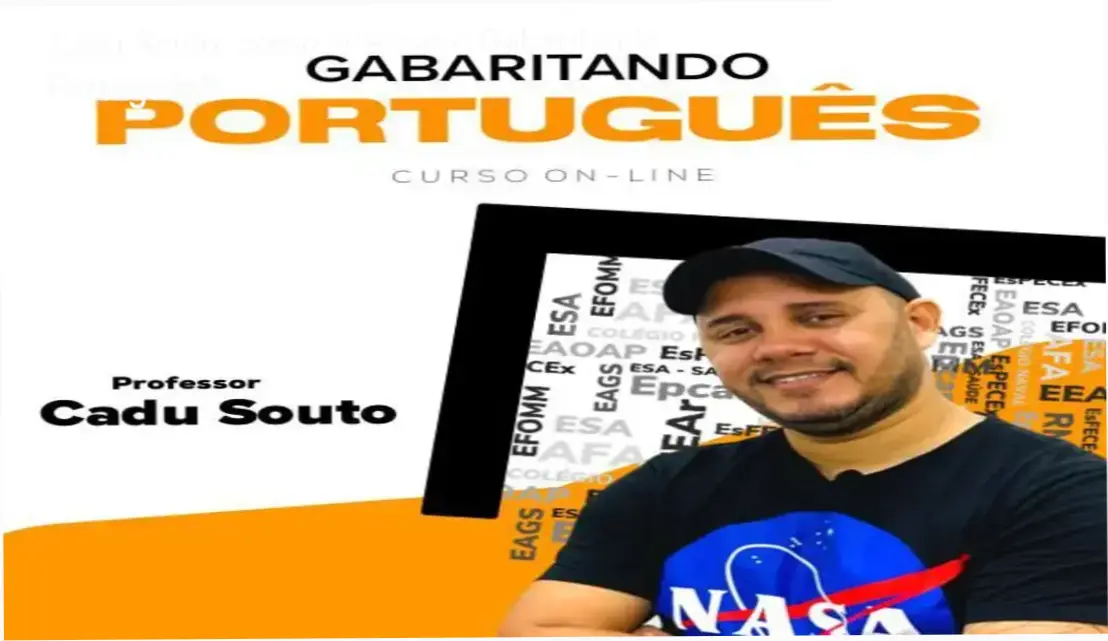 Professor Cadu Souto apresentando o curso Gabaritando Português para concursos