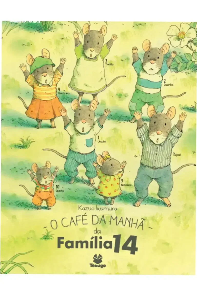 Capa ilustrada do livro Café da Família 14 mostrando ratinhos colaborando na preparação do café da manhã
