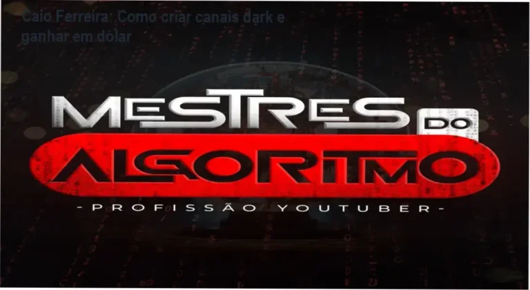 Caio Ferreira apresentando a metodologia de canais dark e automação com IA do curso Mestres do Algoritmo