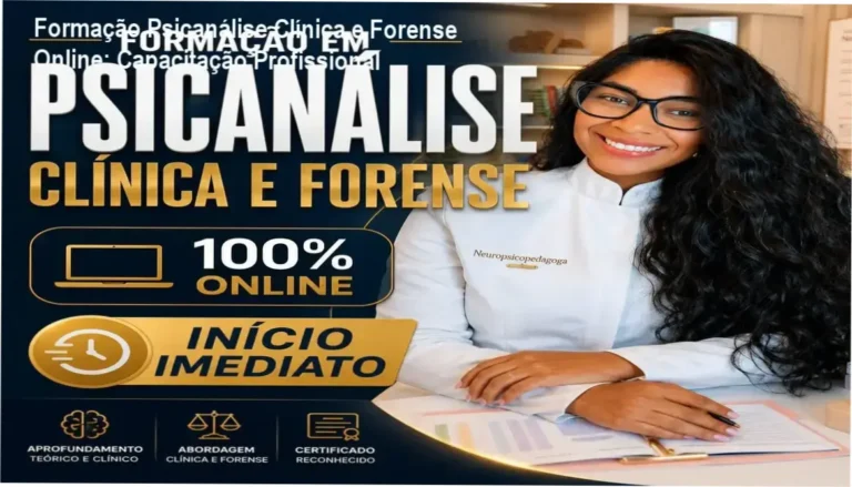 Aula práticos em Psicanálise Clínica e Forense com instrutor especialista, ambiente de estudo interativo