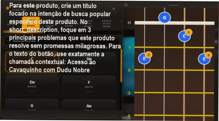 Resumo do Cavaquinho com Dudu Noble em formato textual
