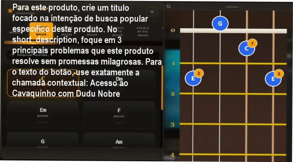 Resumo do Cavaquinho com Dudu Noble em formato textual