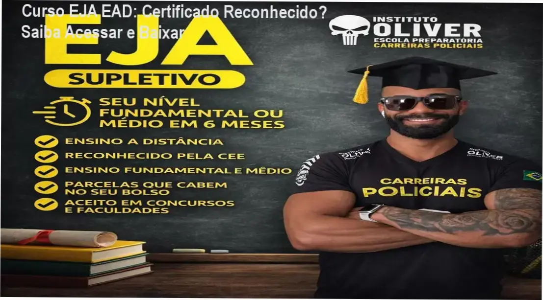 Plataforma do Curso EJA Supletivo com apostila e grupo de WhatsApp para estudos online