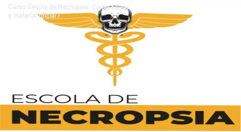 Imagem ilustrando acesso ao Curso Escola de Necropsia e instruções de download oficial