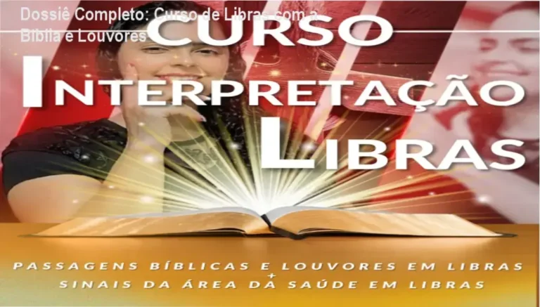 Mulher sinalizando em Libras com elementos que remetem a textos bíblicos e louvores