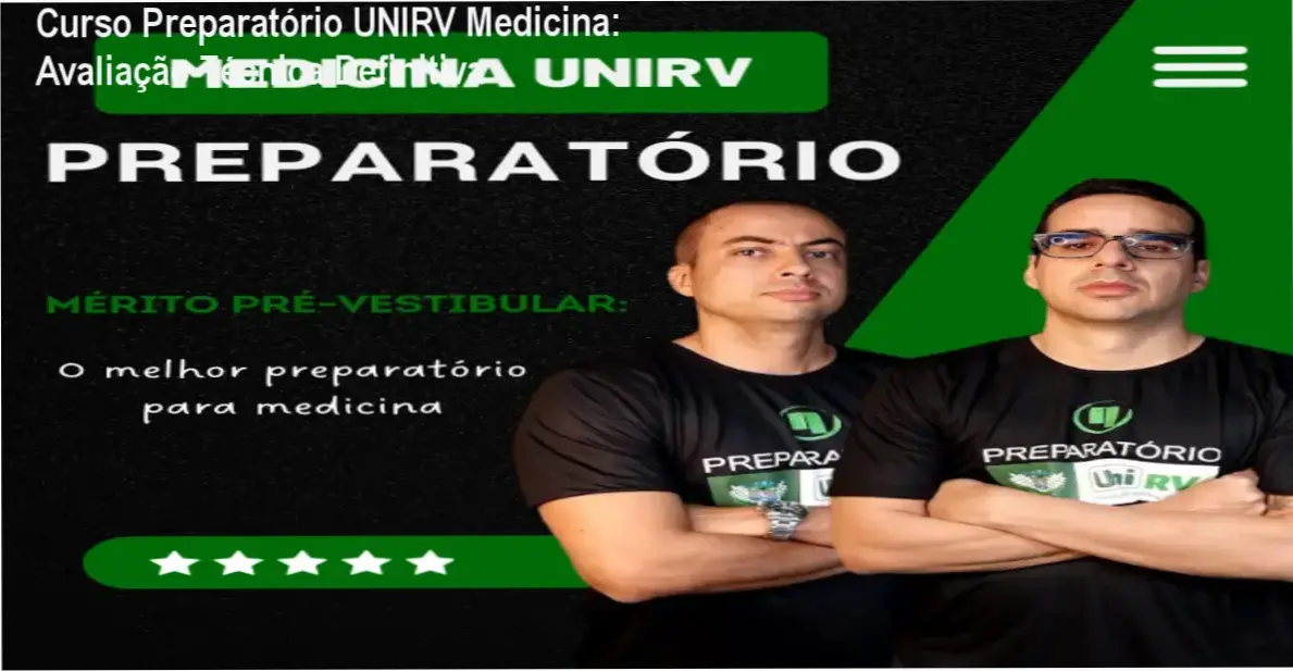 Capa do guia de estudo do Curso Preparatório para Medicina da UniRV com material de aula online