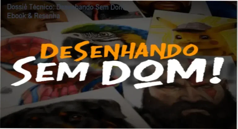 Sumário visual do e‑book Desenhando Sem Dom mostrando páginas ilustradas