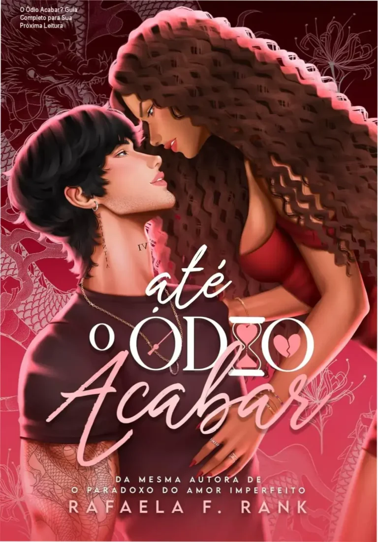Capa do ebook Até o Ódio Acabar: ilustração rom ponte uma mulher olhando intensamente para um homem, com elementos marcantes como um gato e cachorro na destaque