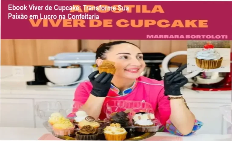 Ebook Viver de Cupcake com capa destacando confeitaria e receitas para empreendedores em formação
