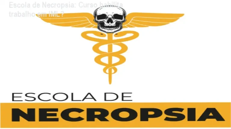 Logo da Escola de Necropsia com ícone representando ciências mortuárias e tanatopraxia