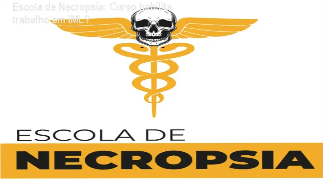 Logo da Escola de Necropsia com ícone representando ciências mortuárias e tanatopraxia