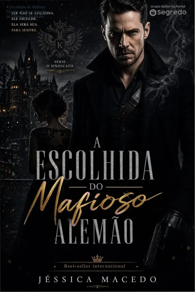 Capa do livro A Escolhida do Mafioso com destaque para os personagens principais e o tom sombrio da história.