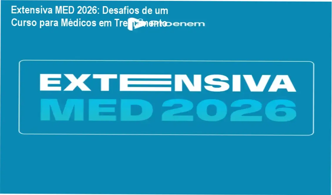 Desenho técnico mostrando professores renomados e materiais atualizados para o vestibular do Extensiva MED 2026