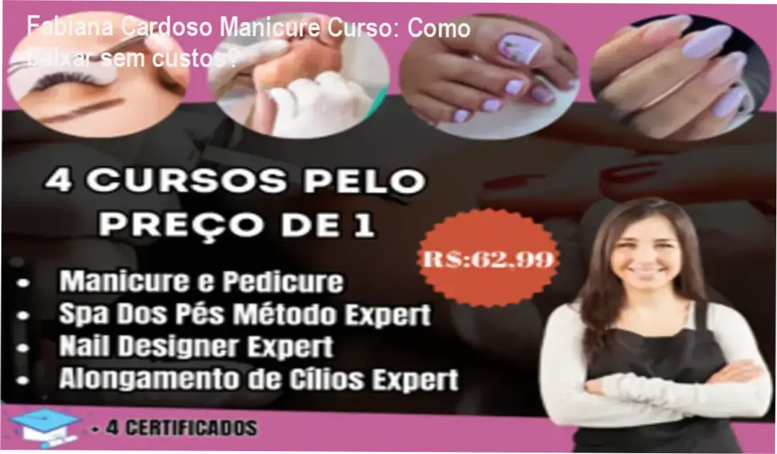 Captura de tela mostrando a página oficial para download do Curso Fabiana Cardoso Manicure
