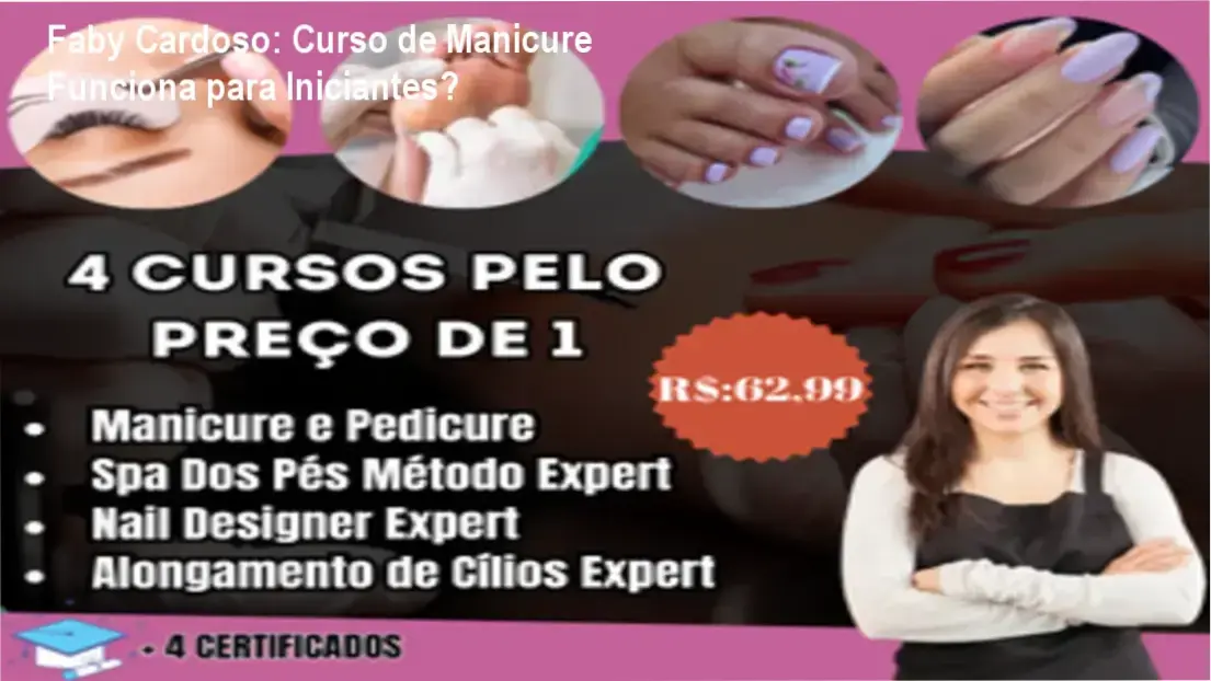 Faby Cardoso demonstrando técnica de cutilagem segura em curso de manicure