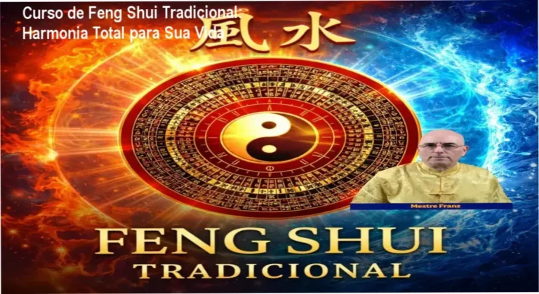 Diagrama de Feng Shui San He com bússola Lo Pan e elementos naturais dispostos estrategicamente em ambiente residencial