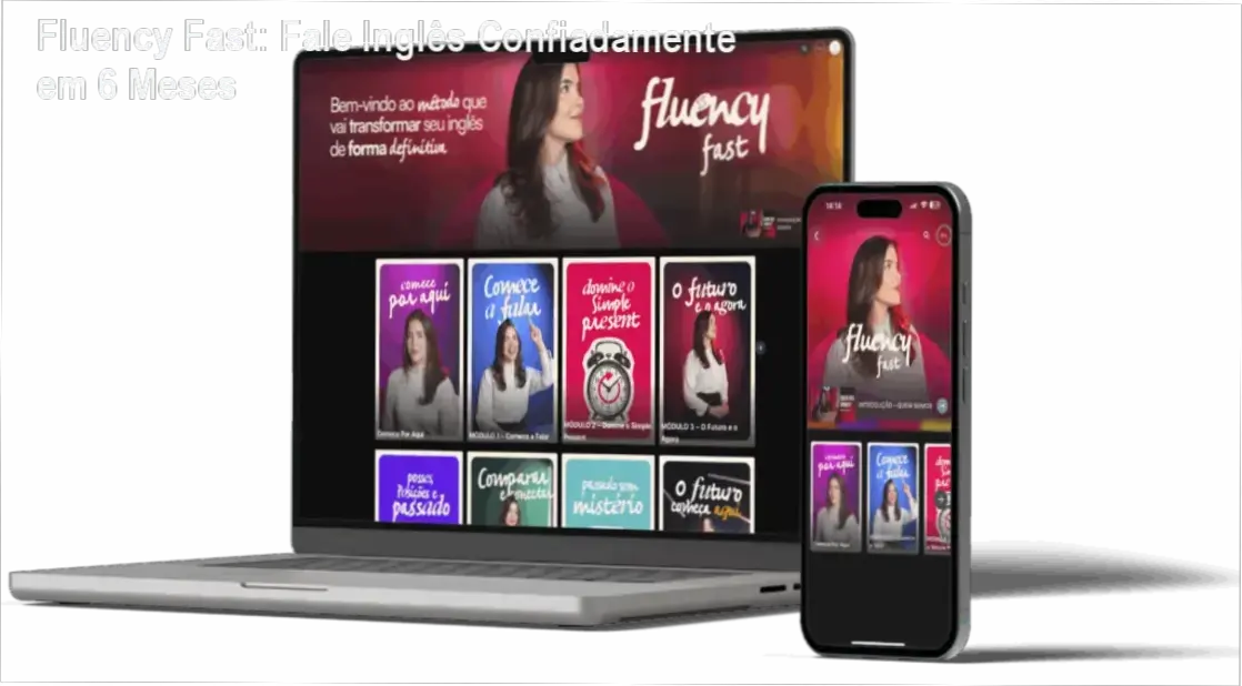 Uma tela da plataforma Fluency Fast mostrando aulas de conversação ao vivo com alunos interagindo
