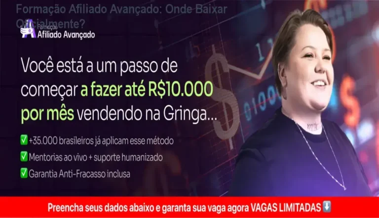 Tela do site oficial da Formação Afiliado Avançado de Taynã Gauche com a área de membros online