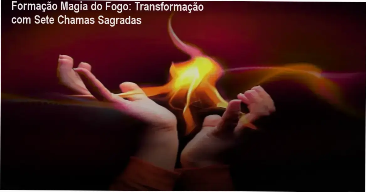 Capa do ebook Formação Magia do Fogo com símbolos de chamas sagradas e elementos esotéricos