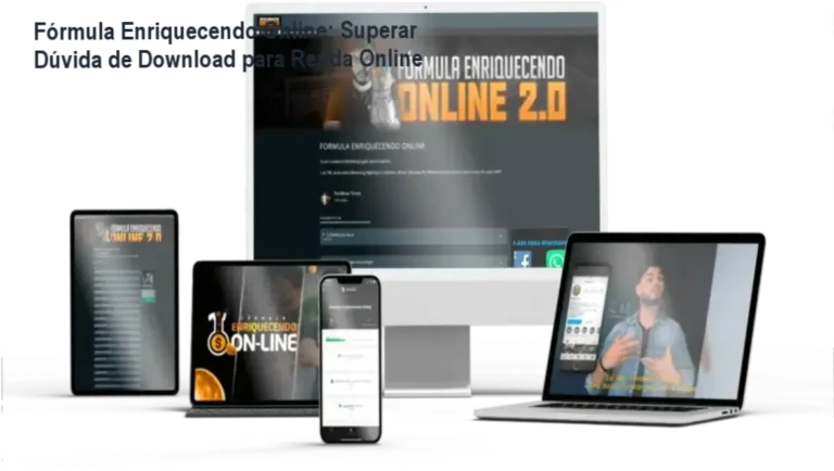 Imagem ilustrativa da plataforma online da Fórmula Enriquecendo Online com destaque para o botão de acesso.