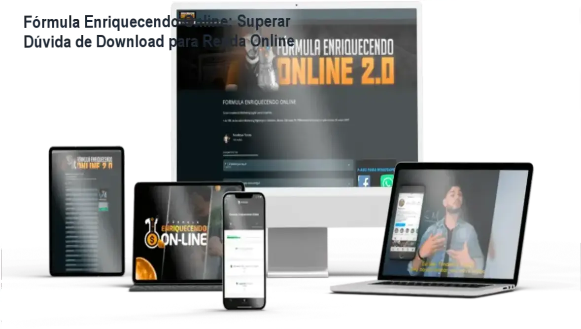 Imagem ilustrativa da plataforma online da Fórmula Enriquecendo Online com destaque para o botão de acesso.