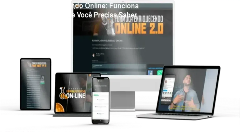Curso online de marketing digital Fórmula Enriquecendo Online ensinando estratégias de venda e empreendedorismo digital.