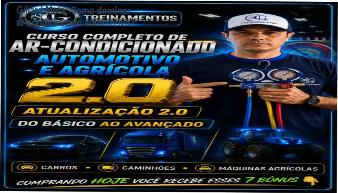 Imagem do treinamento online de ar-condicionado automotivo e agrícola de Giliard Mota