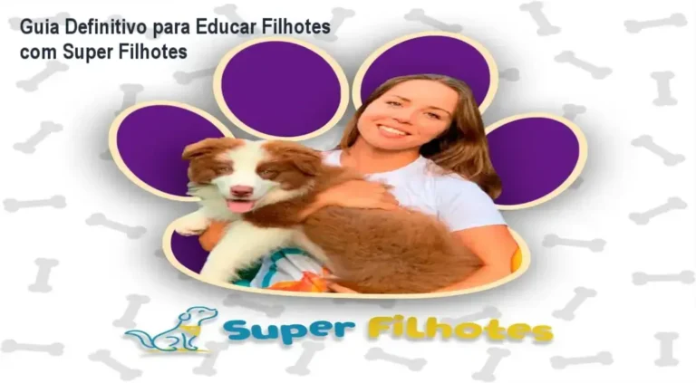 Curso Super Filhotes Marina Volanski com destaque para o ebook bônus e abrangência em adestramento, comportamento e alimentação.
