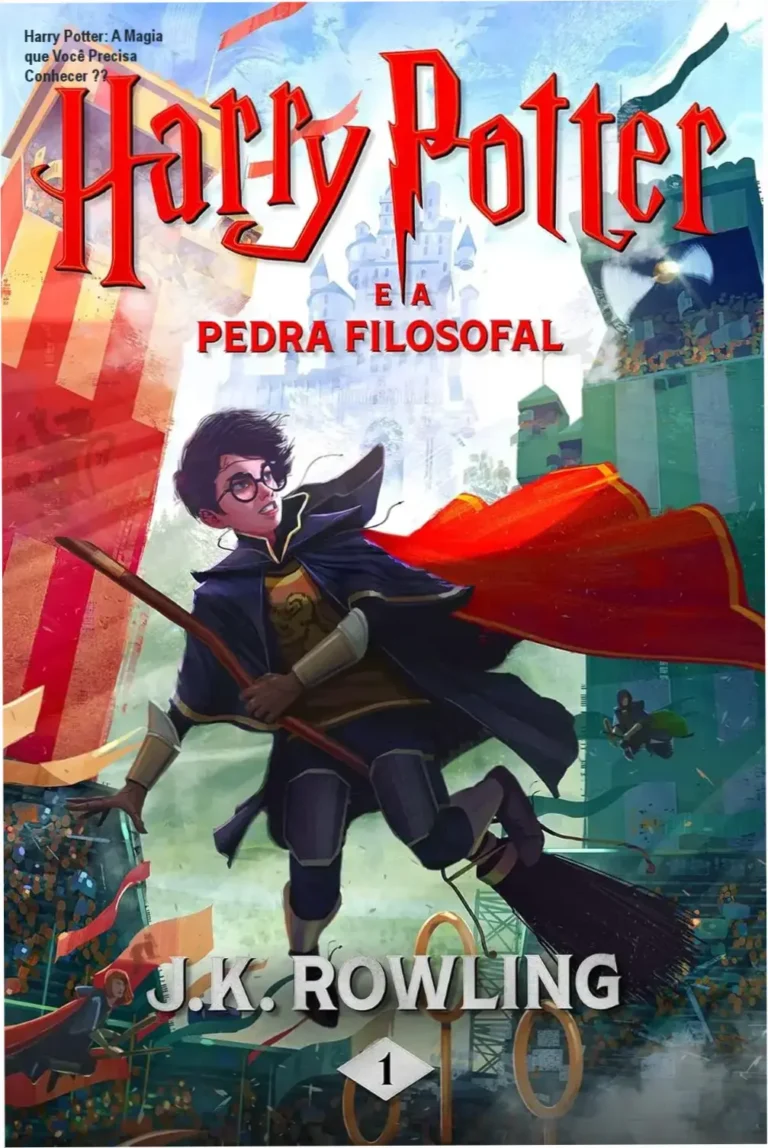 Capa digital do eBook Harry Potter e a Pedra Filosofal com traduções e benefícios do livro.