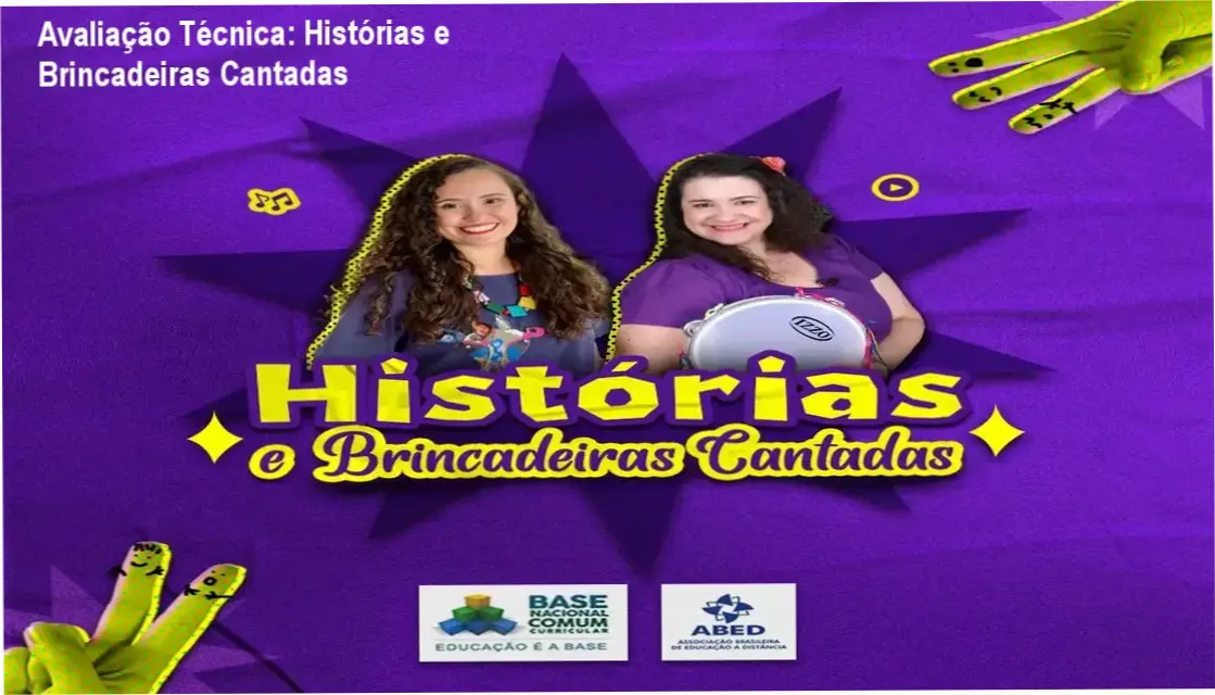 Capa do eBook 'Histórias e Brincadeiras Cantadas' com crianças cantando em sala de aula