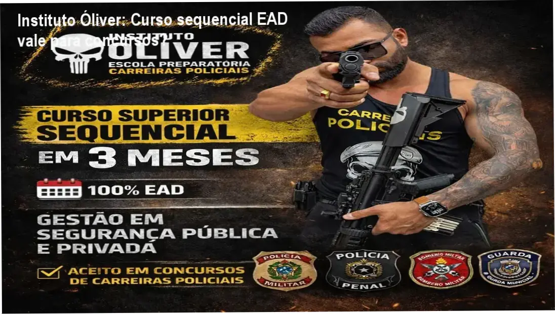 Certificado do Instituto Óliver de curso superior sequencial em segurança pública