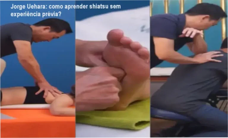 Jorge Uehara demonstrando técnica do Método Zenkai Shiatsu em atendimento