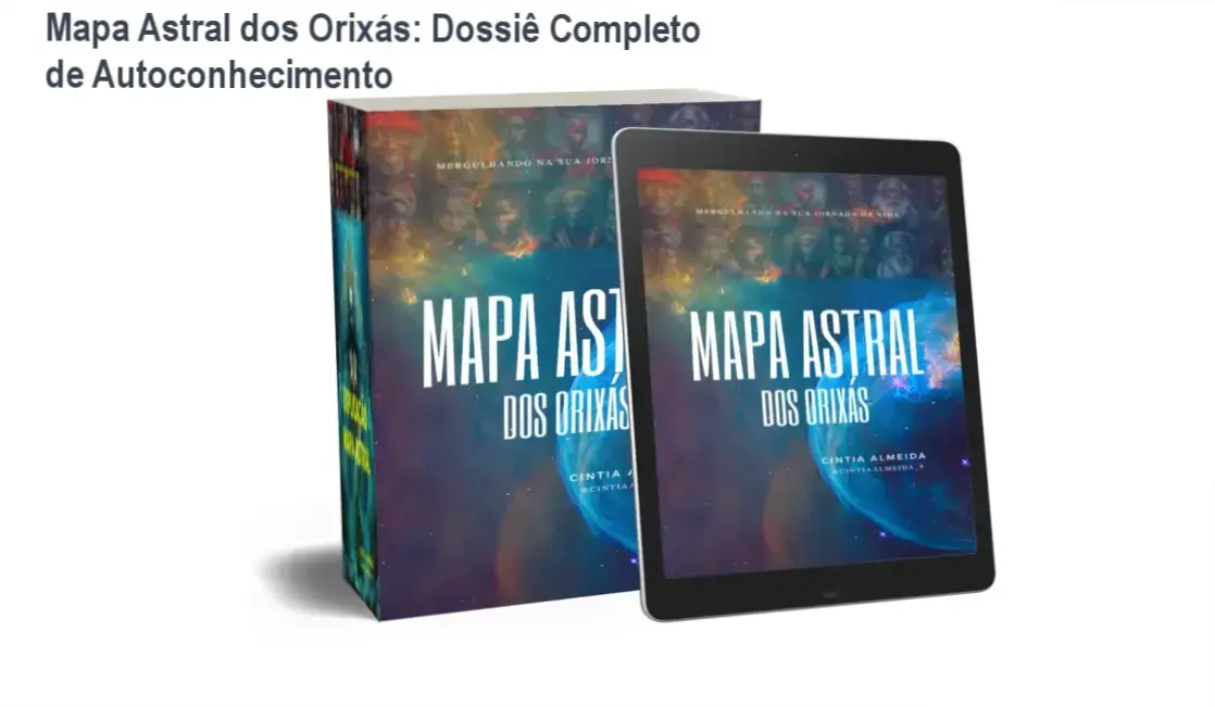 Representação artística de conexão espiritual entre elementos da Umbanda e o mapa astral pessoal