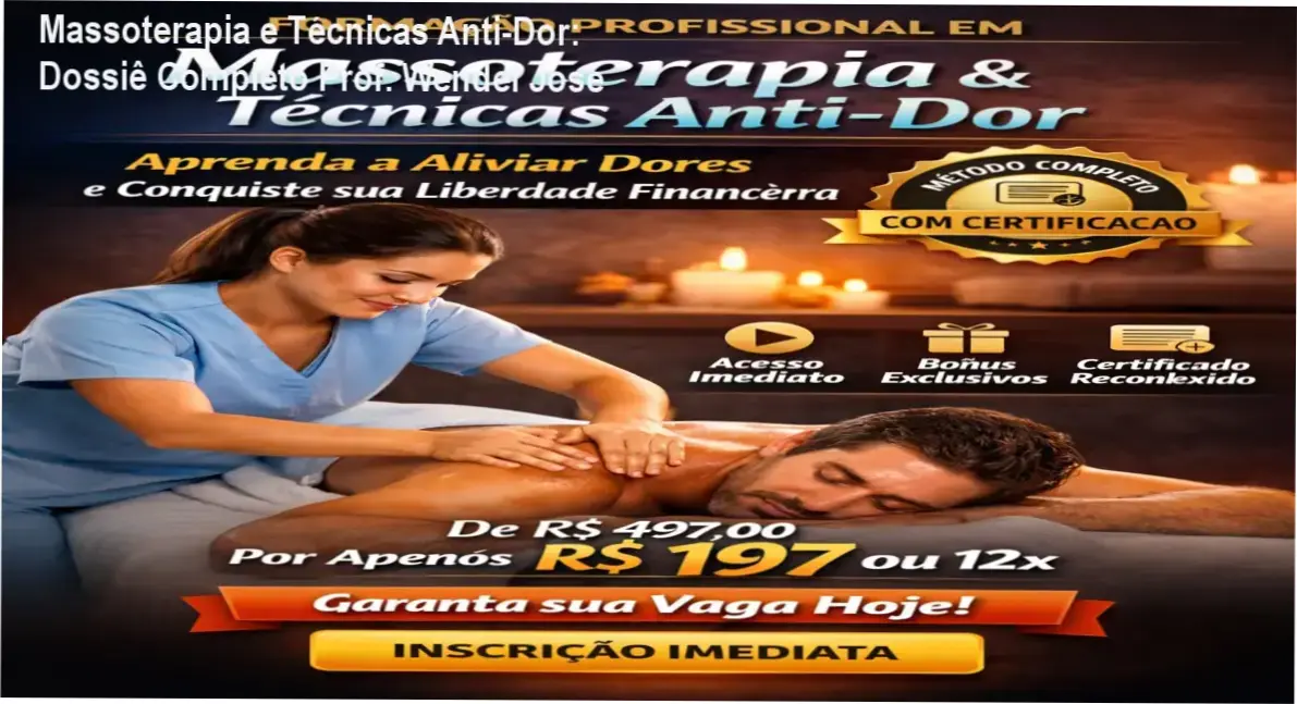 Profissional realizando manobras de massoterapia terapêutica para alívio de dores musculares