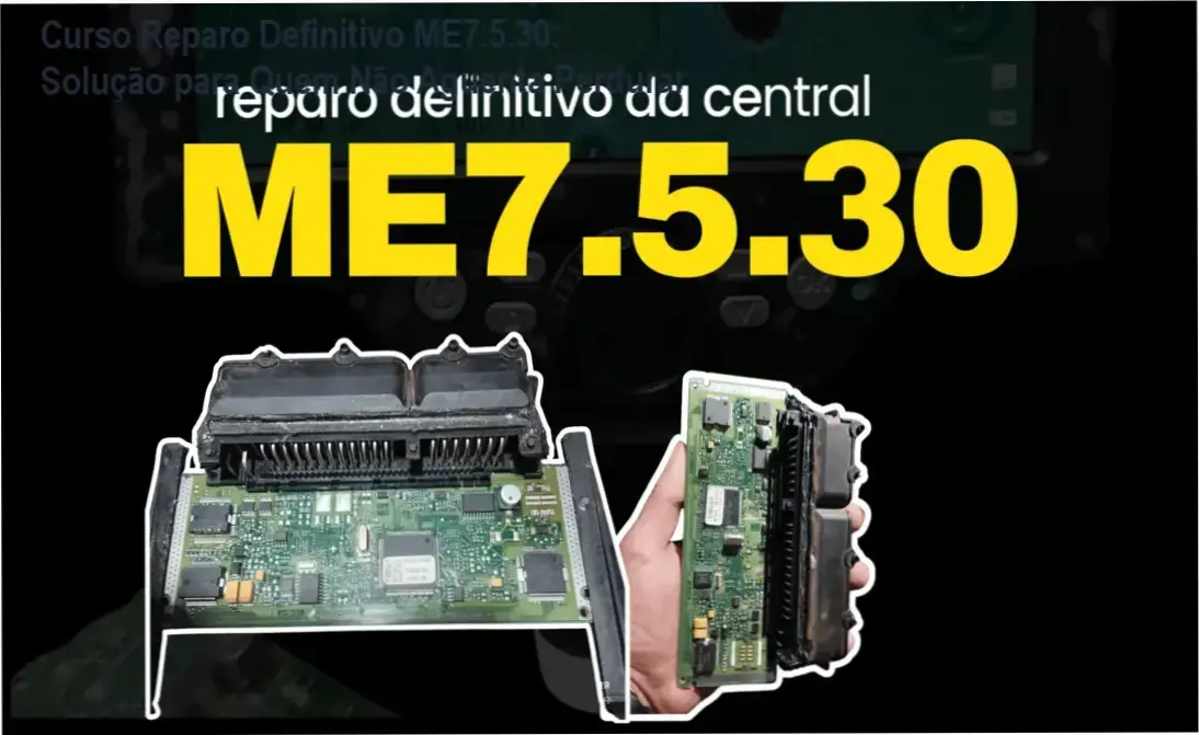 Técnico analisando a central ME7.5.30 na bancada para diagnóstico de falhas no componente TLE7209