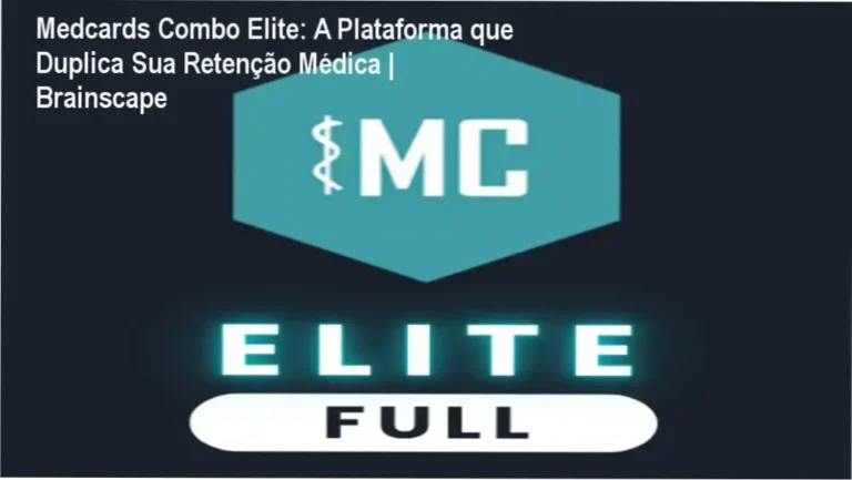 Imagem destacando o interface intuitivo da Medcards Combo Elite com flashcards e métricas de desempenho.