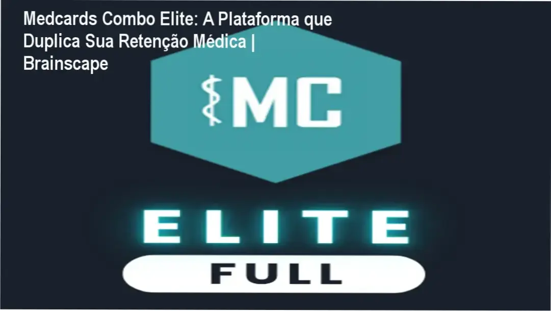 Imagem destacando o interface intuitivo da Medcards Combo Elite com flashcards e métricas de desempenho.