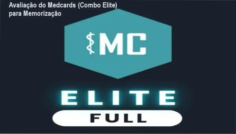 Captura de tela da interface do Medcards Combo Elite exibindo um cartão de flashcards de oftalmologia com áudio e indicador de confiança