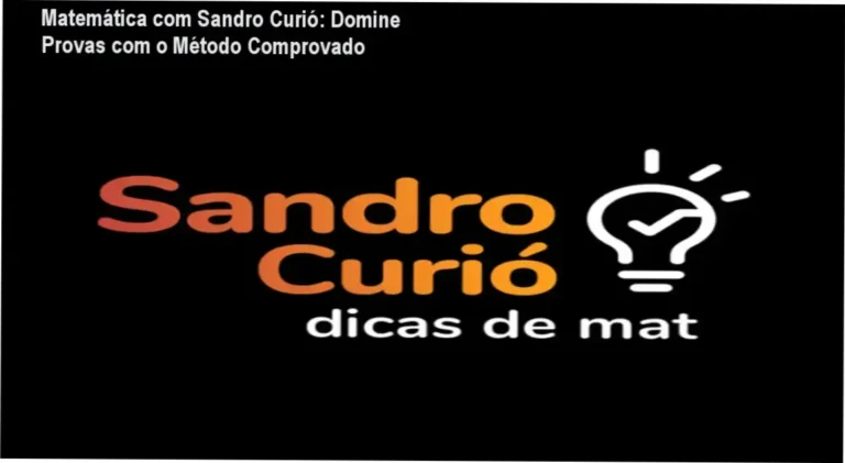 Capa digital do livro Matemática com Sandro Curió mostrando conteúdo com fórmulas e texto explicativo voltado para vestibulares