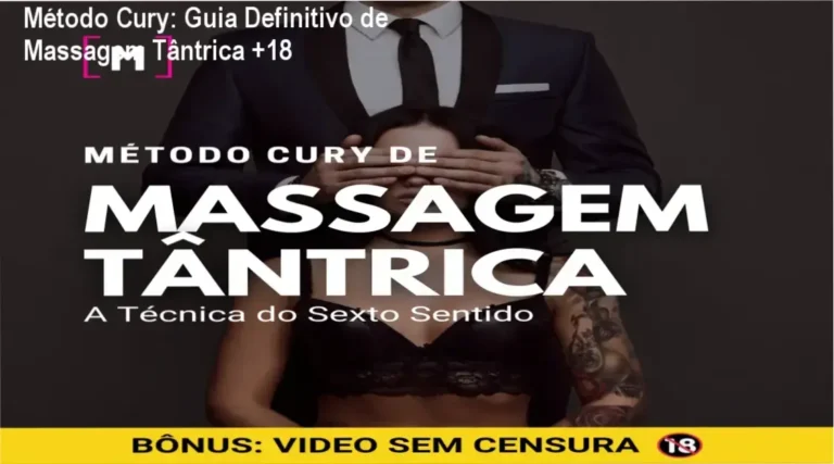 Capa do curso Método Cury de Massagem Tântrica mostrando o selo +18 e o título da técnica do sexto sentido