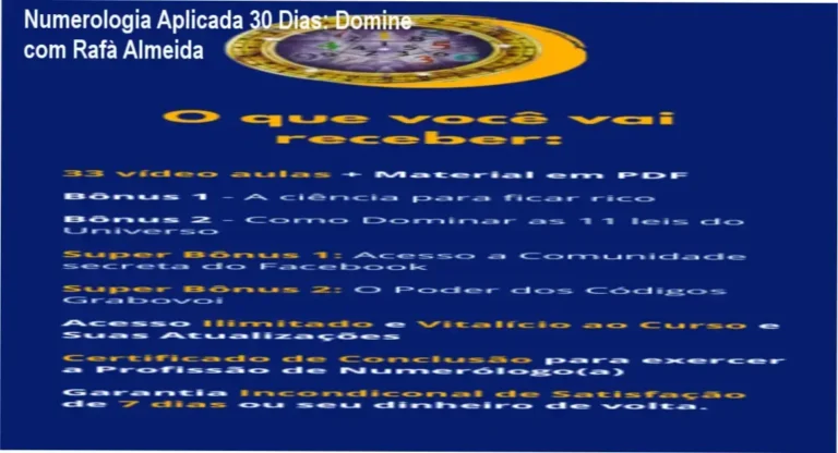 Capa do ebook Método Numerologia Aplicada com elementos de números e símbolos cabalísticos