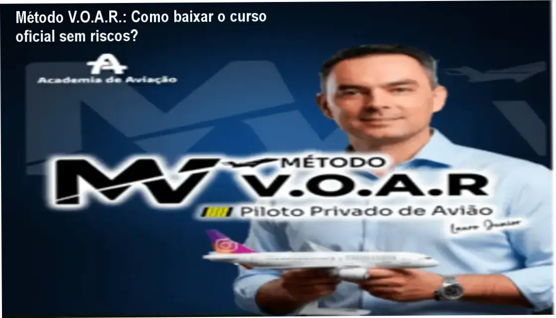 Ilustração mostrando o método V.O.A.R. com recursos de simulados e questões da ANAC