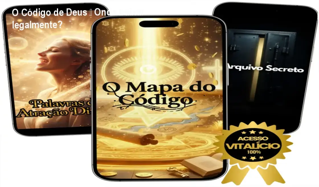 Capa do curso O Código de Deus mostrando acesso vitalício e instruções de download oficial
