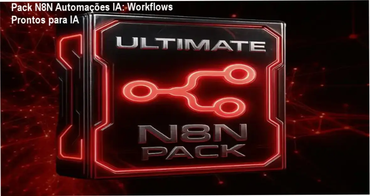 Capa do e-book Pack N8N Automações IA mostrando templates de workflow de IA