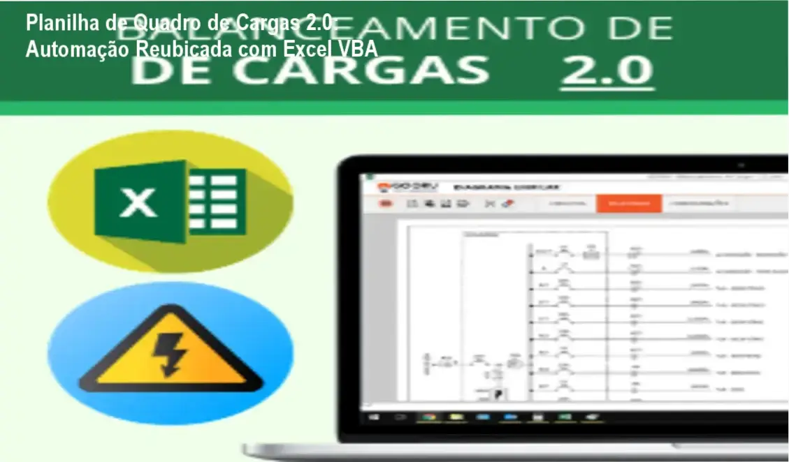 Planilha de Quadro de Cargas 2.0 em Excel com automação VBA para cálculos elétricos